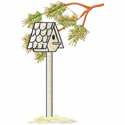 Bird Houses Embroidery Design 4 Bird Houses Embroidery Design 4